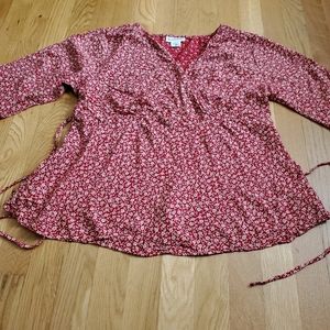 Pretty Red Floral Motherhood Maternity Top